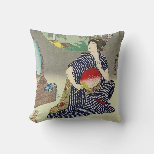 Traditionelles japanisches Geisha Cushion Throw Ki Kissen (Vorderseite)