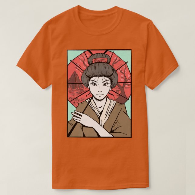 Traditionelles japanisches Geisha Kimono Japan Ota T-Shirt (Design vorne)
