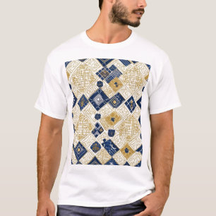 Traditionelles japanisches geometrisches Musterdes T-Shirt
