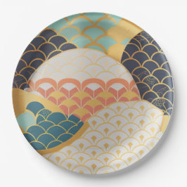 Traditionelles japanisches Keramik Design Pappteller