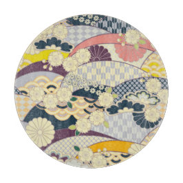 Traditionelles japanisches Kimono Blume Glas Schneidebrett