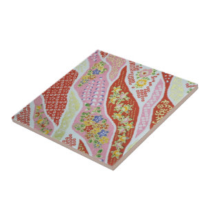 Traditionelles japanisches Muster deckt rotes Fliese