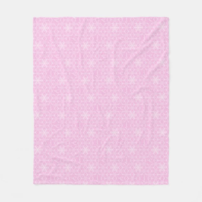 Traditionelles japanisches Muster Snowflake Blanke Fleecedecke (Vorderseite)