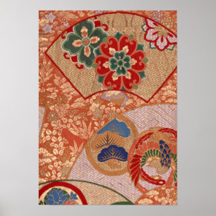Traditionelles japanisches Stoffdesign Poster