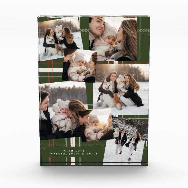 Traditionelles Kariertes, gemütliches Weihnachtsge Fotoblock (Vorderseite)