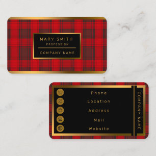 Traditionelles Kariertes Tartan Moderne Kollektion Visitenkarte