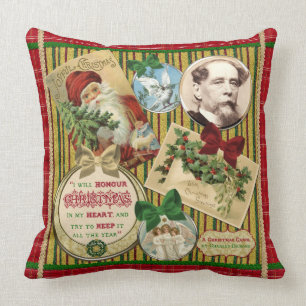 Traditionelles kariertes Weihnachtscarol-Charles Kissen