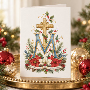 Traditionelles katholische marianisches Monogramm Dankeskarte