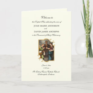 Traditionelles katholisches Hochzeitsprogramm Karte