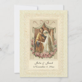 Traditionelles katholisches Hochzeitstil Einladung
