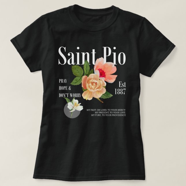 Traditionelles katholisches Shirt, Saint Pio Bible T-Shirt (Design vorne)
