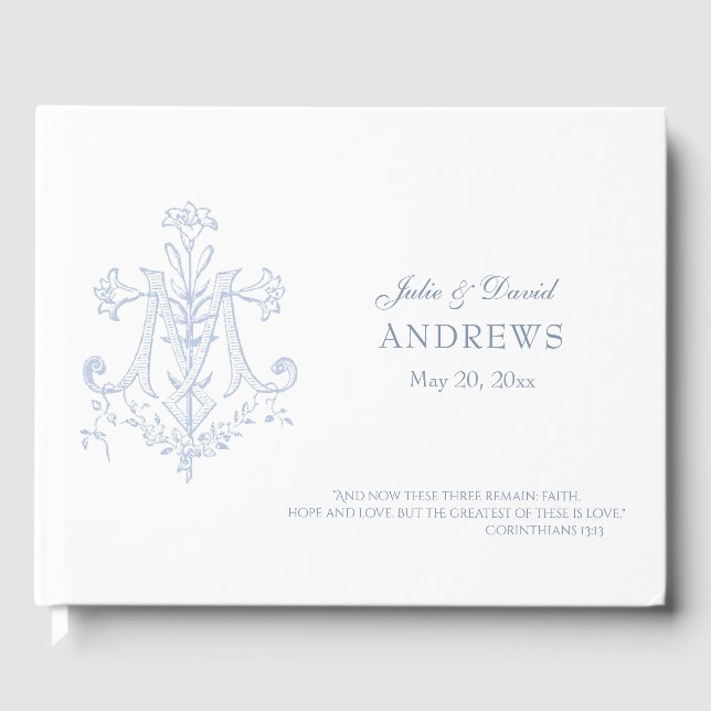 Traditionelles katholisches Vintages Hochzeitsfest Gästebuch (Vorderseite)