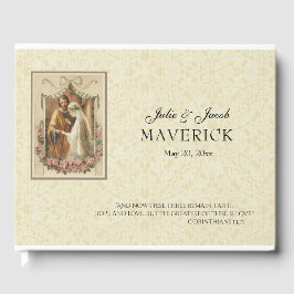 Traditionelles katholisches Vintages Hochzeitsfest Gästebuch