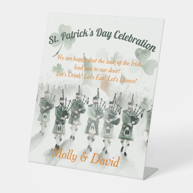 Traditionelles keltisches Irish St. Patrick's Day  Sockelschild (Vorderseite)