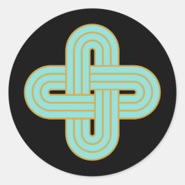 Traditionelles keltisches Solomon-Knotemblem Runder Aufkleber