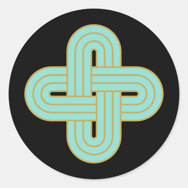 Traditionelles keltisches Solomon-Knotemblem Runder Aufkleber (Vorderseite)