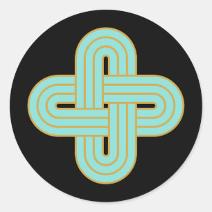 Traditionelles keltisches Solomon-Knotemblem Runder Aufkleber