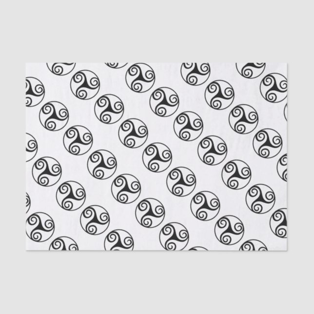 Traditionelles keltisches Triskele-Design Seidenpapier (Vorderseite)