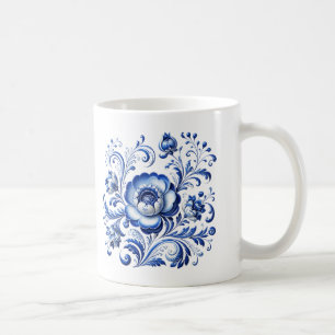 traditionelles Kobalt-Porzellan-Volkskunst-Vogel-D Kaffeetasse