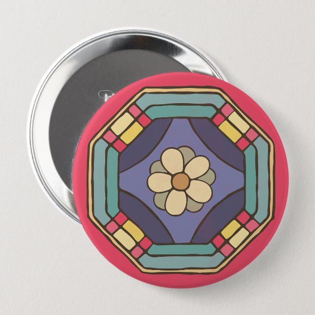 Traditionelles koreanisches Muster Button (Vorne & Hinten)