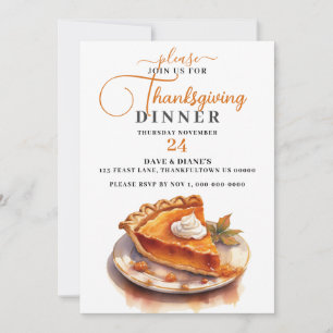 Traditionelles Kürbiskuchen Thanksgiving-Dinner Einladung