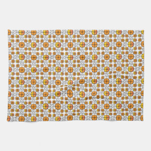 Traditionelles lettisches Sonnenzeichen-Geometrie- Küchentuch