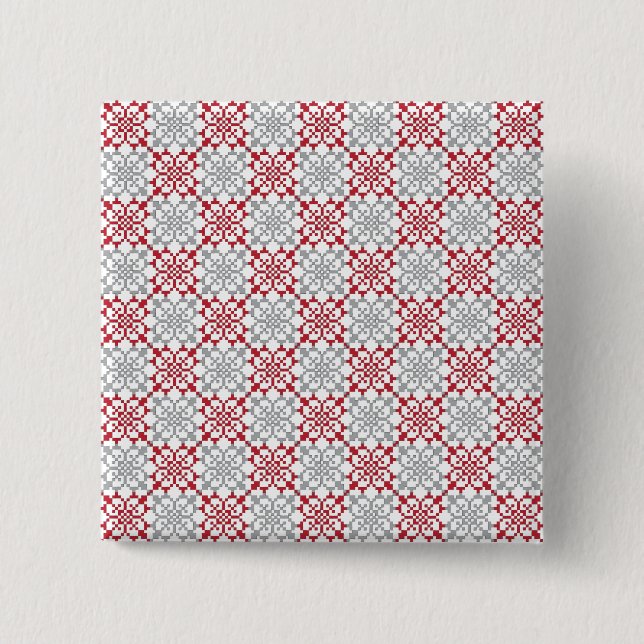 Traditionelles lettisches SUN-Zeichen geometrische Button (Vorderseite)