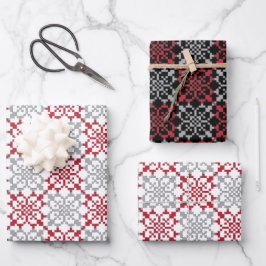 Traditionelles lettisches SUN-Zeichen geometrische Geschenkpapier Set