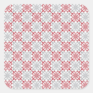 Traditionelles lettisches SUN-Zeichen geometrische Quadratischer Aufkleber