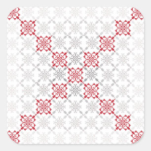 Traditionelles lettisches SUN-Zeichen geometrische Quadratischer Aufkleber