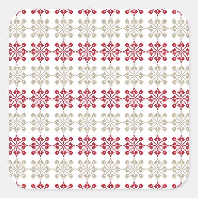 Traditionelles lettisches SUN-Zeichen geometrische Quadratischer Aufkleber (Vorderseite)