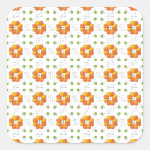 Traditionelles lettisches SUN-Zeichen geometrische Quadratischer Aufkleber