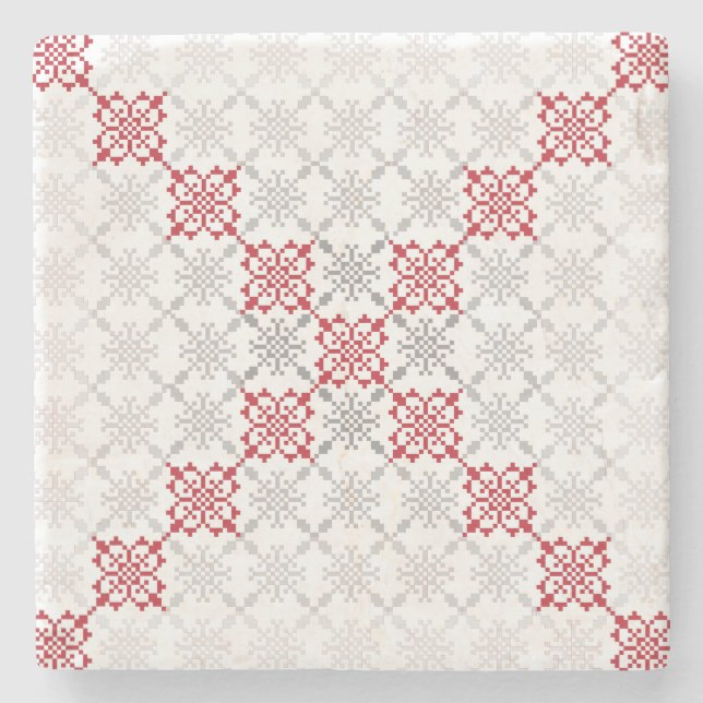 Traditionelles lettisches SUN-Zeichen geometrische Steinuntersetzer (Vorderseite)