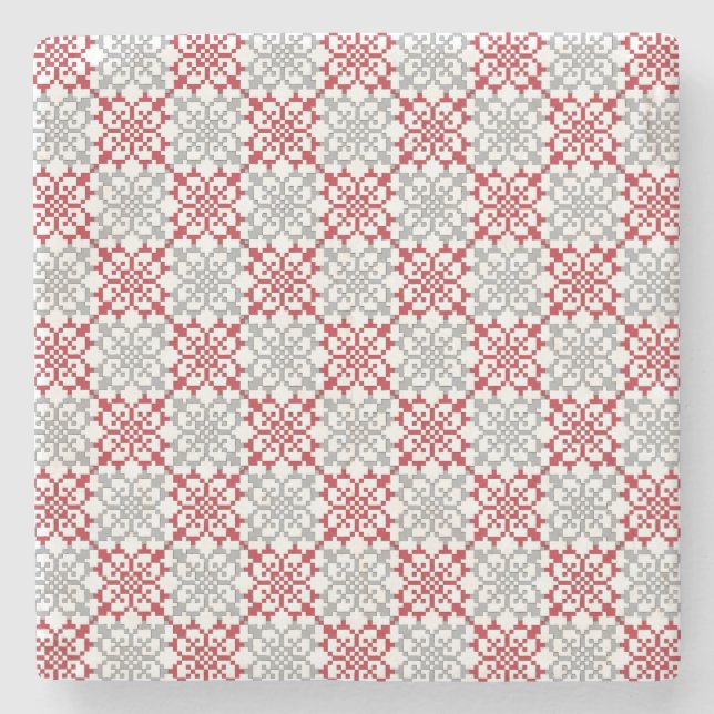 Traditionelles lettisches SUN-Zeichen geometrische Steinuntersetzer (Vorderseite)