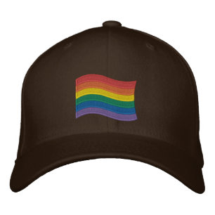 Traditionelles LGBTQ+-Flag mit besticktem Baseball Bestickte Baseballkappe
