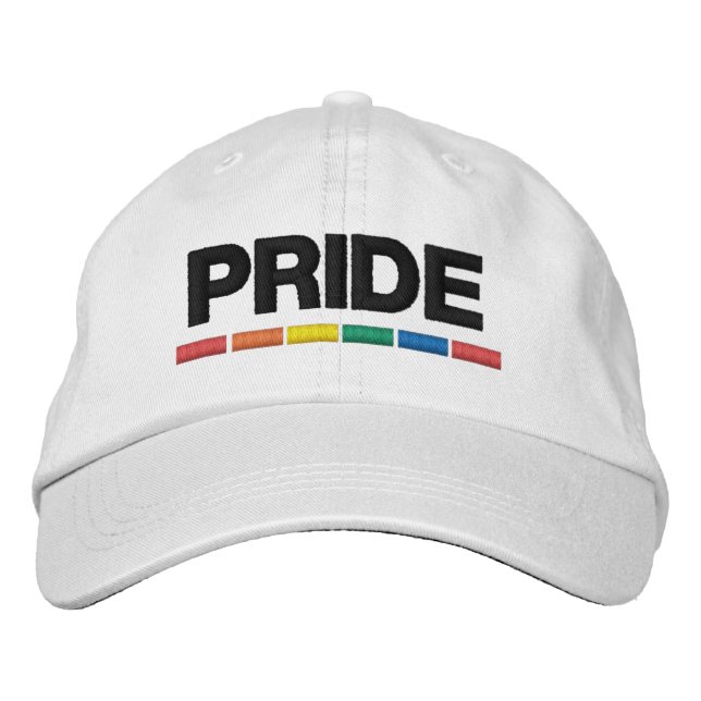 Traditionelles LGBTQ+-Flag mit besticktem Baseball Bestickte Baseballkappe (Vorderseite)