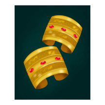 Traditionelles libysches Goldzubehör, Wandkunst Te