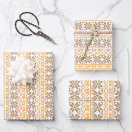 Traditionelles litauisches Volkskunstmuster Geschenkpapier Set