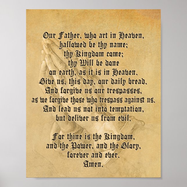 Traditionelles Lord's Prayer Poster (Matte) (Vorne)