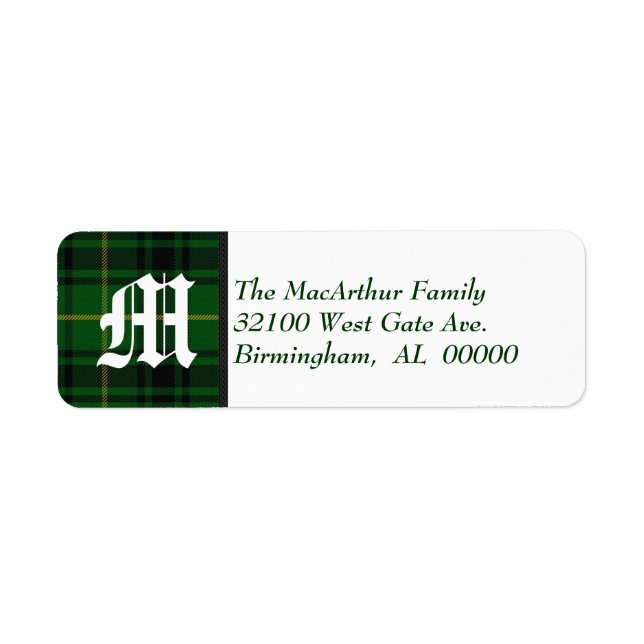 Traditionelles MacArthur Tartan-Kariertes Monogram (Vorne)
