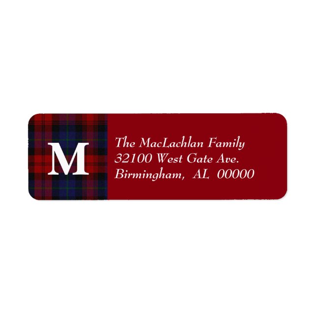 Traditionelles MacLachlan Tartan Kariert Monogram (Vorne)