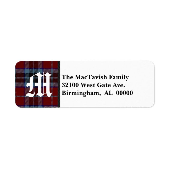 Traditionelles MacTavish Tartan-Kariertes Monogram (Vorne)