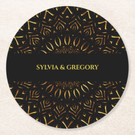 Traditionelles Mandala Klassischer eleganter Luxus Runder Pappuntersetzer