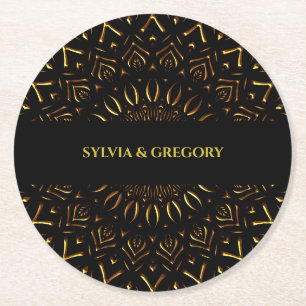 Traditionelles Mandala Klassischer eleganter Luxus Runder Pappuntersetzer