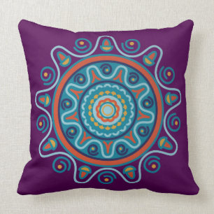 Traditionelles Mandana - indische Kunst Kissen