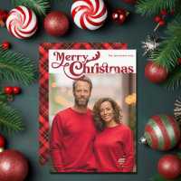 Traditionelles Merry Christmas Foto Red Kariert Ta