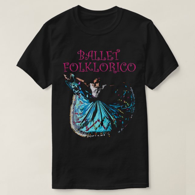 Traditionelles mexikanisches Ballett Folklorico T-Shirt (Design vorne)