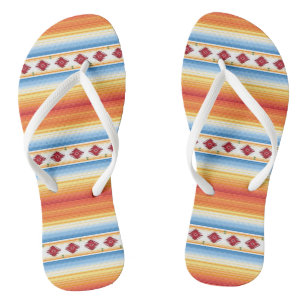 Traditionelles mexikanisches Serape-Blanket-Muster Flip Flops