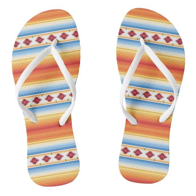 Traditionelles mexikanisches Serape-Blanket-Muster Flip Flops (Fußbett)