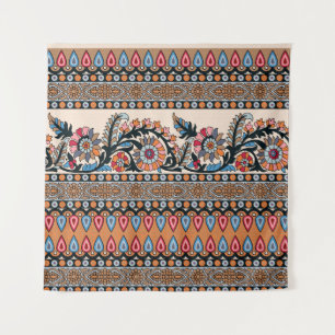 Traditionelles Moghul Border Designart, nahtlos, n Wandteppich